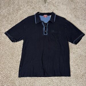 Original Penguin Polo Shirt XXL Heritage Slim Fit Black with contrasting trim